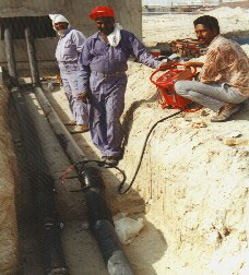 Shallow vacuum pipework entering station