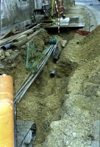 Vacuum Sewer being installed alongside other services