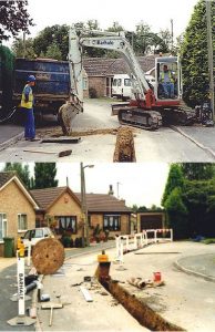 Preparing the trench for the vacuum main to be laid