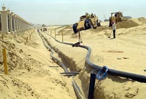 Pipe laying in progress