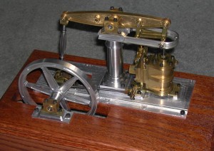 Front view of Alan's "Baby Beam" steam engine.