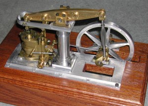 Rear view of Alan's "Baby Beam" steam engine.